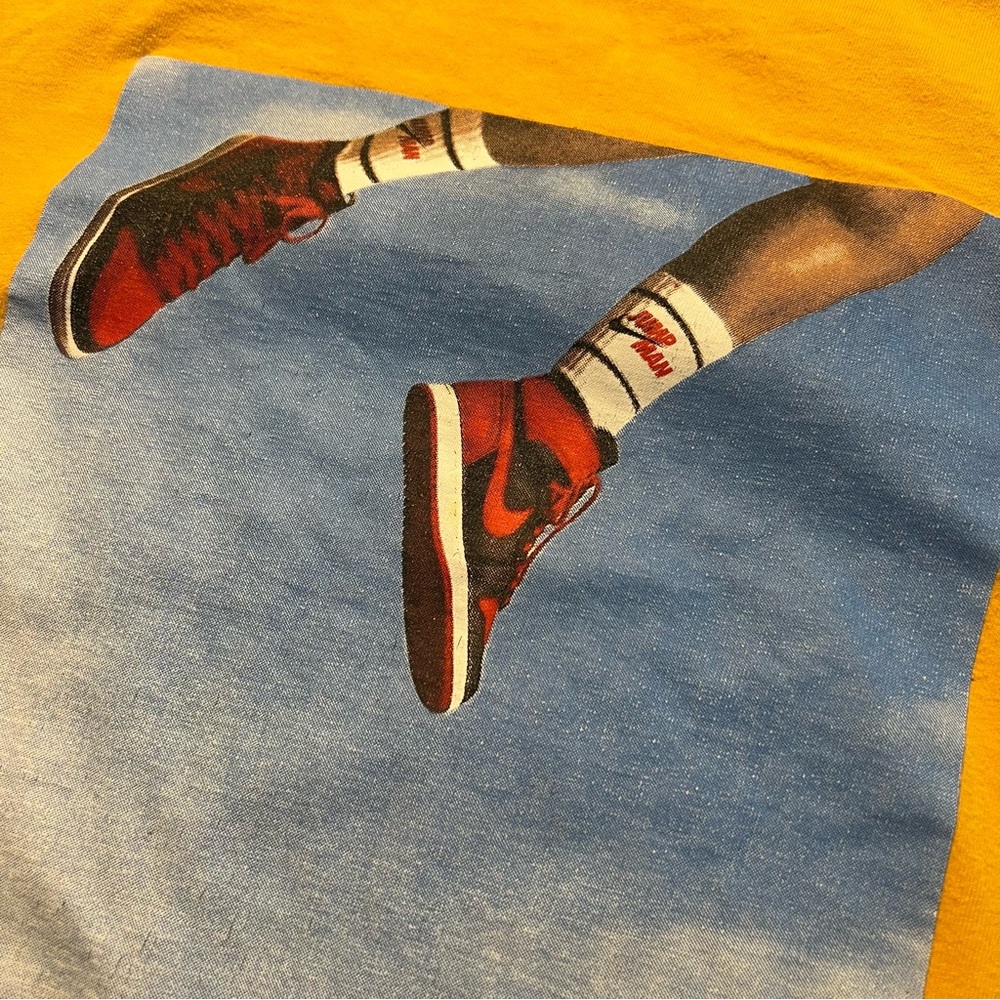 Nike Mustard Tee with Sneaker Print